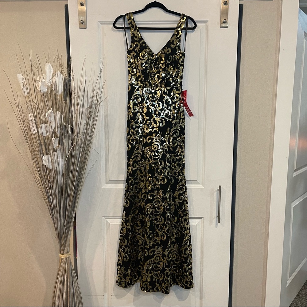 Gold sequin dress